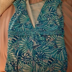 Lilly Pulitzer Blue and White One Piece Swimsuit